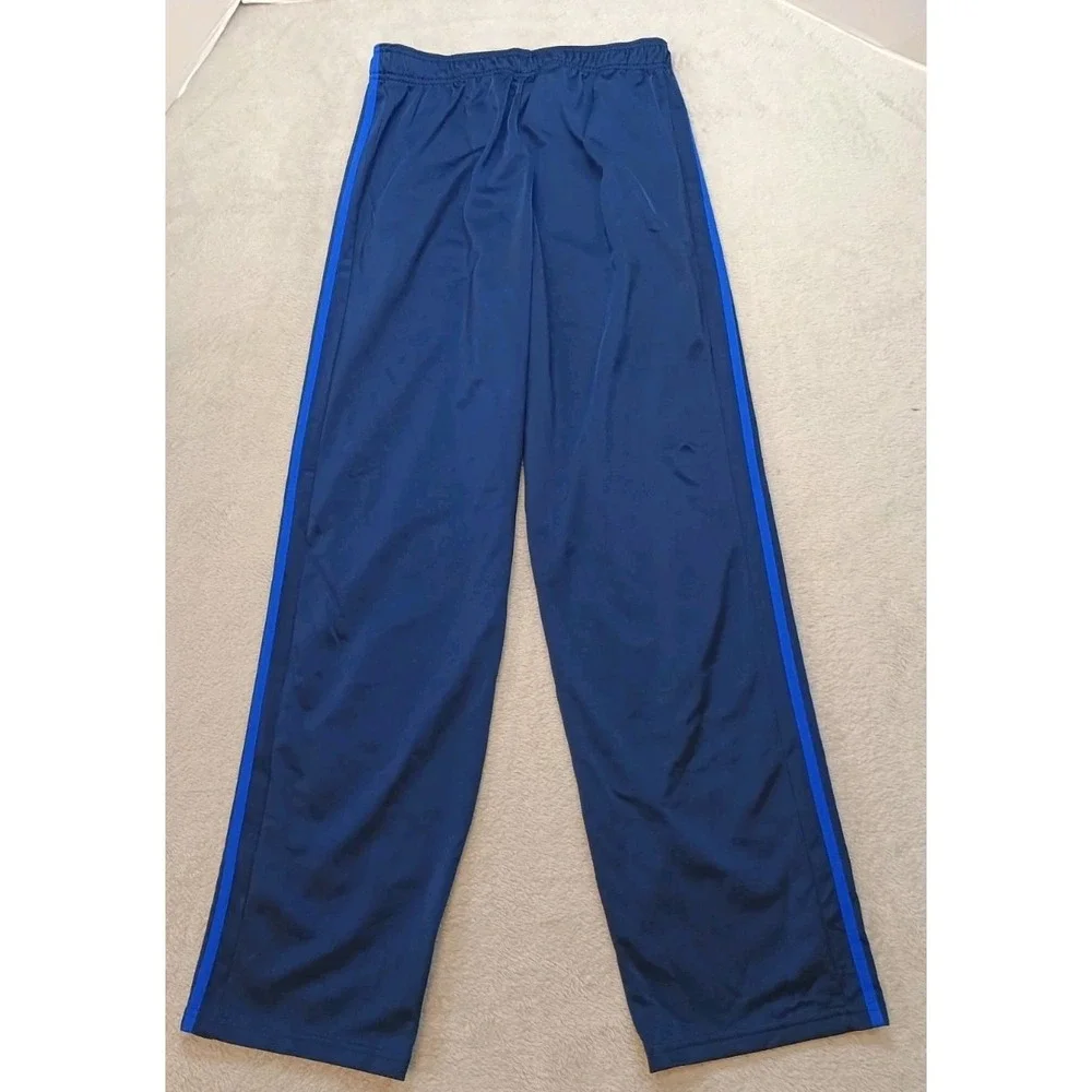 Adidas Trackpants Mens Sz M Navy Blue Basketball Logo Athletic Casual Pockets